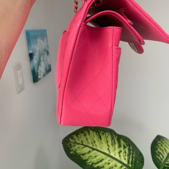 CHANEL Medium Classic Double Flap Bag Pink  NK289 Caviar LGHW 22K New /r… - Picture 9 of 15